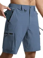 [Surenow] Men's Hiking Cargo Shorts Quick Dry Outdoor Tactical Shorts for Men with Pocket Lightweight Breathable Fishing Shorts