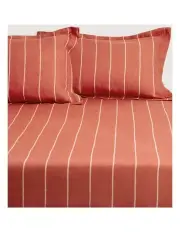 [Sheridan] Abbotson Stripe King Fitted Sheet 40cm in Relish