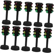 ADOCARN 10pcs Traffic Light Model Traffic Mini Traffic Light Signals for Traffic Light Car Interesting Traffic Lamp Strobe Lights for Vehicles Road Attention Black Abs