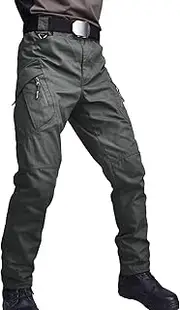 [Maiyifu-GJ] Men Outdoor Tactical Cargo Pants Casual Lightweight Military Rip Stop Pant Multi Pocket Combat Army Trousers