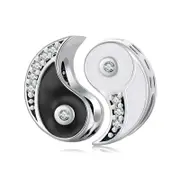 925 Sterling Silver Taiji-Bagua Charm Beads