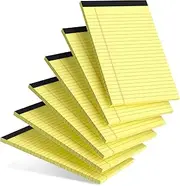 AILZFEI 6pcs Small Note Pad 5x8 College Ruled Legal Pads Paper Notepads 6 Pack Study Back Writing Pads 5 x 8 Legal Pads Perforated Narrow Ruled Pads of Paper Yellow