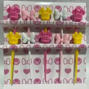 Disney Minnie Mouse 10pcs Fruit Food Die cut Picks Forks Lunch Box Accessory