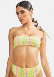 [Dippin' Daisy's] Pretty Plaid Euphoria Bikini Top