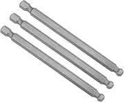 uxcell 3 Pcs H6 (6mm) Ball End Screwdriver Bits, S2 Steel Magnetic 3.9 Inch Long Drill Bit with 1/4 Inch Hex Shank