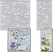 2PCS 3D Frame Background Dies for Card Making, Circle Dots Visual Illusion Cutting Die for Scrapbooking Paper Crafting Decor DIY Photo Album Leather Metal Spring Die Cuts for Card Making