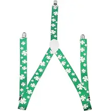 [JEWEDECO] Adjustable Suspenders Design Stretchy Patrick's Day Suspender for Kids Men Women