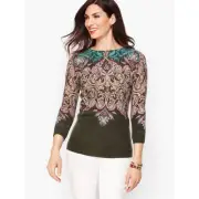 NWT Talbots Cashmere Audrey Sweater Paisley print 3X plus size new soft warm