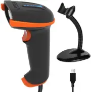2D Barcode Scanner with Stand Wired USB 2.0 Handheld Read 2D QR Code Scanner ...