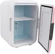 Car Refrigerator, Mini Portable Fridge, 12V Small Fridge Cooler and Warmer, Fridges Cosmetics Food Beverages, Travel Makeup for Car Home Dorm, 9.45x6.89x9.06in