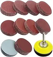 Coceca 100pcs 2 Inch Drill Sander Attachment with Backer Plate 1/4" Shank Sanding Discs Pad Kit Includes 80-3000 Grit Sandpapers