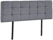 Linen Fabric Queen Bed Deluxe Headboard BedHead - Grey