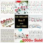 50+ Styles Nail Art Stickers Water Decals Cartoon Unicorn Christmas Halloween