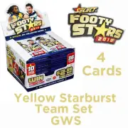 2018 AFL SELECT FOOTY STARS YELLOW STARBURST SET 4 CARDS - GWS