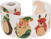 DOITOOL 1 Roll Snowman Label Stickers Self Adhesive Christmas Tags for Present Wrapping Envelope Seals Card Decorating Holiday Present Decor with Festive Flair