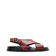 [Dries Van Noten] Alligator Cross Flat Sandal