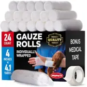 24 Rollos Vendas De Yeso Elasticas Gasa Para El Cuidado Heridas Manos Rodillas