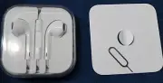 APPLE IPHONE WIRED EAR BUDS & MIC, plus SIM CARD PIN EJECTOR KEY earphones NEW