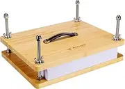 Book Press - 14.7x11.4" Large Size, Sustainable Wood Bookbinding Press, Portable Grip Handle & Anti-Slip Mat, Handmade Book Binding Tools for Craft Enthusiasts