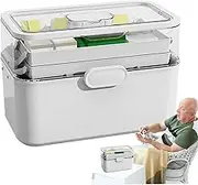 Medicine Lock Box - 11.22 Inches Medicine Storage Box | Lockable Pill Organizer Case | 3-Tier Storage Organizer for Home Use, Portable Medical Box for Seniors, Medicine Box Family Travel Use