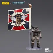 Warhammer Collectibles: 1/18 Scale Astra Militarum Cadian Command Squad Veteran with Regimental Std