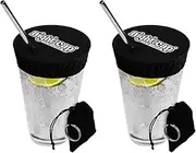 Nightcap Keychain - The Reusable Drink Spiking Prevention Accessory in a Pouch with Key Ring - Available in 1, 2 or 4 Packs, Black, 2 Pack