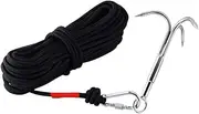 MHDMAG Grappling Hook, Anchor Hook, Carabiner Climbing Hook with 3-Claw Stainless Steel Hooks for Anchor Retrieving, Outdoor Hiking, Tree Limb Removal