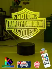 HARLEY DAVIDSON MOTOR BIKE CYCLE LOGO 3D LED Night Light 7 Colour Changing Lamp