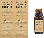 48 Pack Kraft Homemade Vanilla Extract Stickers 1.5×2 Inch Square Instruction Labels for Madagascar Beans and Vodka Extract, Handcrafted Bottles, Jar Kitchen Pantry