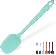 Heat Resistant Silicone Spoon Spatula: U-Taste 315℃ High Heat Flexible 29cm Silicon Mixing Stirring Cooking Scraping Baking Bowl Scraper Seamless Spreader for Kitchen Nonstick Cookware (Aqua Sky)
