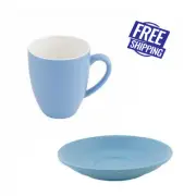 24x Coffee Mug & Saucer Breeze Blue 400mL Bevande Tea Mugs Hot Chocolate Cups