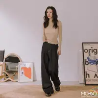 在飛比找momo購物網優惠-【MO-BO】率性撞色牛仔寬褲