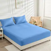 2000TC Cooling Bamboo Fitted Sheet Pillowcases Set LINENOVA(King,Ocean)