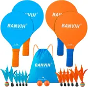 Badminton Set 4 Rackets, Paddle Ball Outdoor Games Sports Toys, Beach, Yard, Law