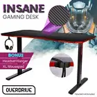 OVERDRIVE Gaming Desk 139cm PC Setup Table Computer Carbon Fiber Style Black