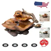 Rust-Resistant 9" Tall Leaf Fountain with Ambient LED Lights for Home Decor