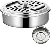 Stainless Steel Coil Holder, Portable Mosquito Coil Holder, Fireproof ​Incense Burner with Supporting Nail Teeth and Hollow Lid, for Home Outdoor Office Camping (B)