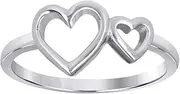 [JewelryWeb] 925 Sterling Silver Womens Heart Love Ring Jewelry for Women - Ring Size Options: 5 6 7 8