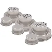 3 Pcs Stainless Steel Bottle Cap Set Canning Jar Lids Shaker for Miss