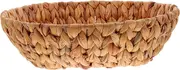 Versatile Straw Basket Flat Storage Basket for Fruit Snacks Desktop Organization