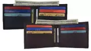 Genuine Leather Mens Bifold Simple Wallet Thin Credit Card Front Pocket