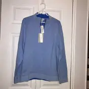 Tommy Bahama NWT Flip Coast Reversible Half-Zip Pullover Men's Medium Blue/Hthr