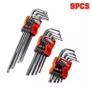 9PCS L Type Double-End Screwdriver Hex Wrench Set Allen Key Hexagon Flat Ball