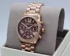 NEW AUTHENTIC MICHAEL KORS LEXINGTON LUX ROSE GOLD CHRONO WOMEN'S MK7275 WATCH