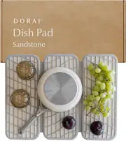 Sleek Sandstone Drying Mat - Eco-Friendly Diatomite Dish Pad for Modern Kitchens