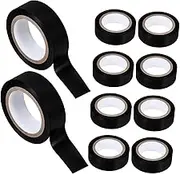 MUSISALY High Temp Insulation Tape 10 Rolls of 18mm Electrician Tape Waterproof Black 10m/roll for Electrical Repairs