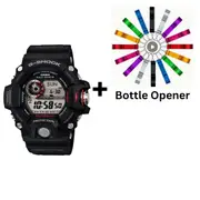 Casio G-Shock Rangeman Digital Mens Black Rangeman Watch GW-9400-1DR Bottle Opener Bundle