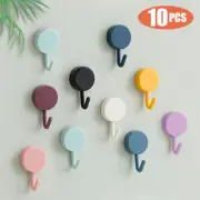 10PCS Self Adhesive Wall Hook Strong without Drilling Coat Bag Bathroom Door Kit