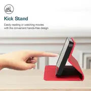 M53 Case PU Leather Flip Cover Magnetic Closure Wallet Card Slots Stand Case - Red