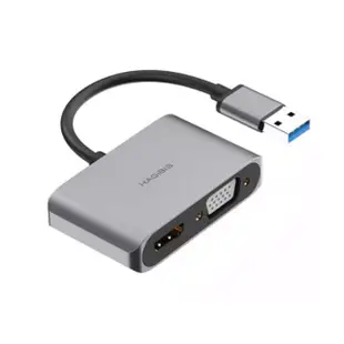 【HAGiBiS海備思】USB3.0轉HDMI/VGA/USB三代影音轉接器